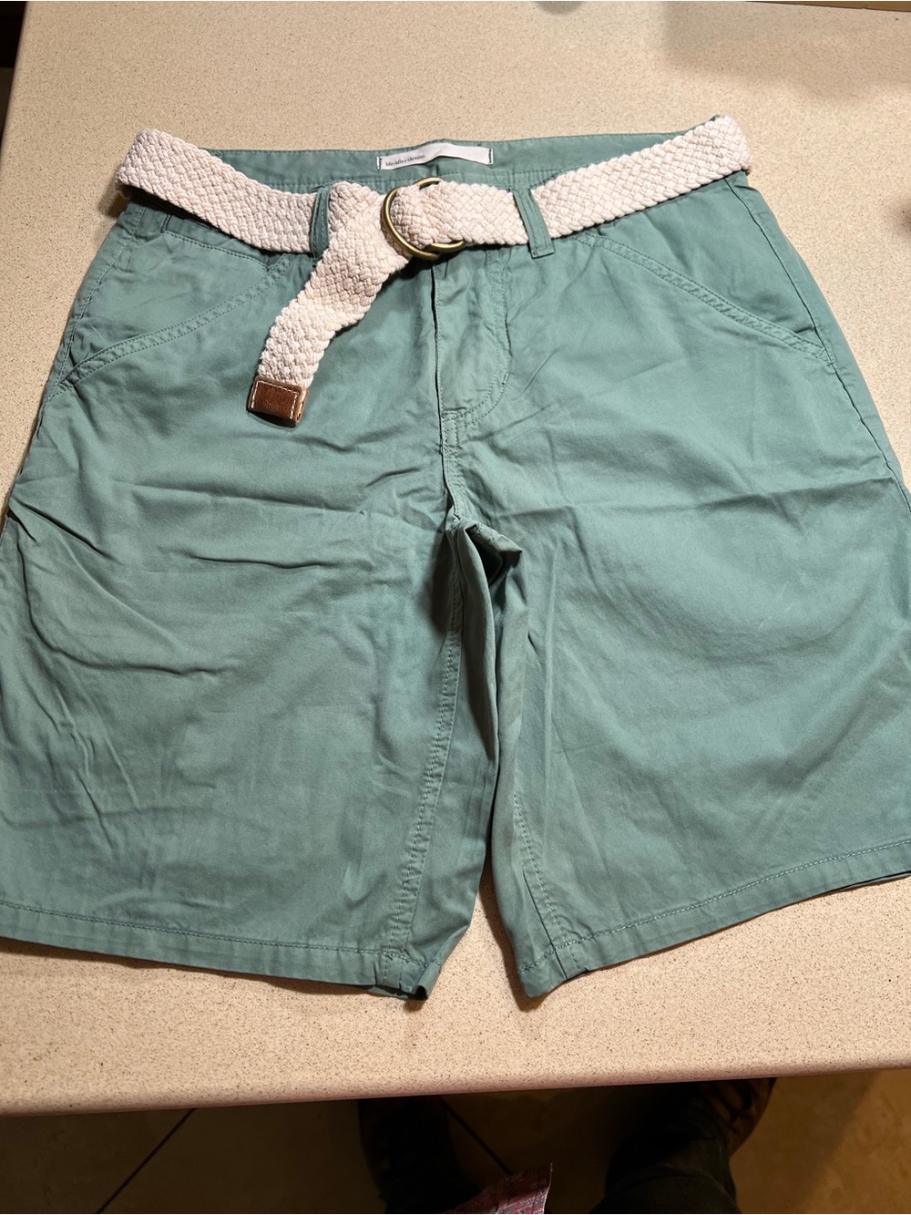Life After Denim Sage Green Cotton Shorts w/ Braided Belt NWOT | Size 29